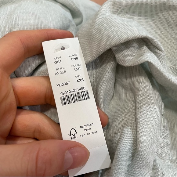 J crew linen cotton pajama top light mint - Picture 4 of 4